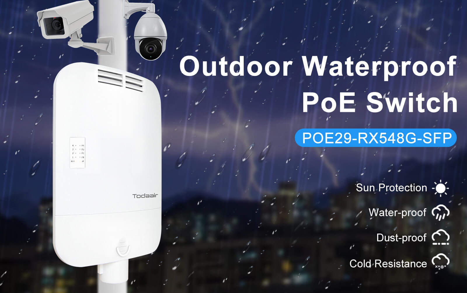 outdoor waterproof POE network switch
